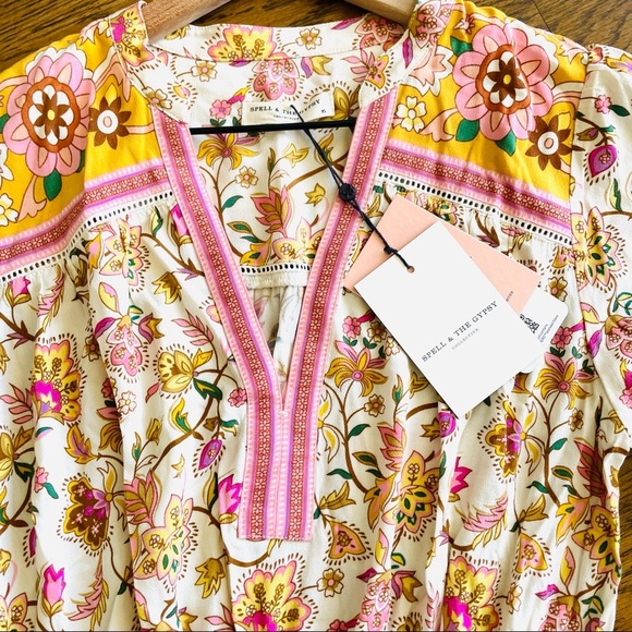 Spell & The Gypsy Collective Portobello Road Playdress In Honey Dew size M - Picture 4 of 12